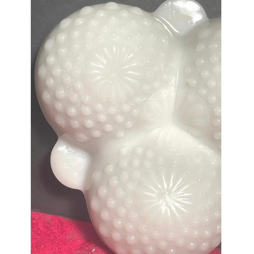Vintage Fenton Milk Glass Hobnail 3 Compartment Relish Dish Candy Tray White MCM